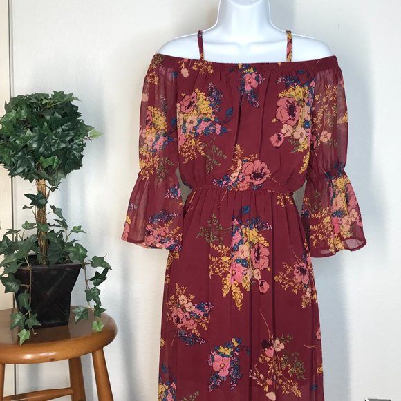 🍹As U Wish Long Dress | Burgundy | X-Small - Picture 2 of 15